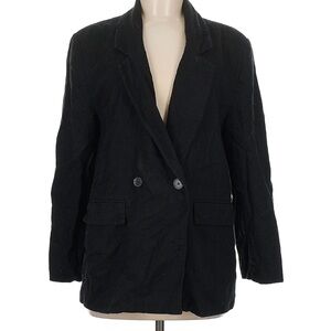Classic Black Women's Linen Blazer